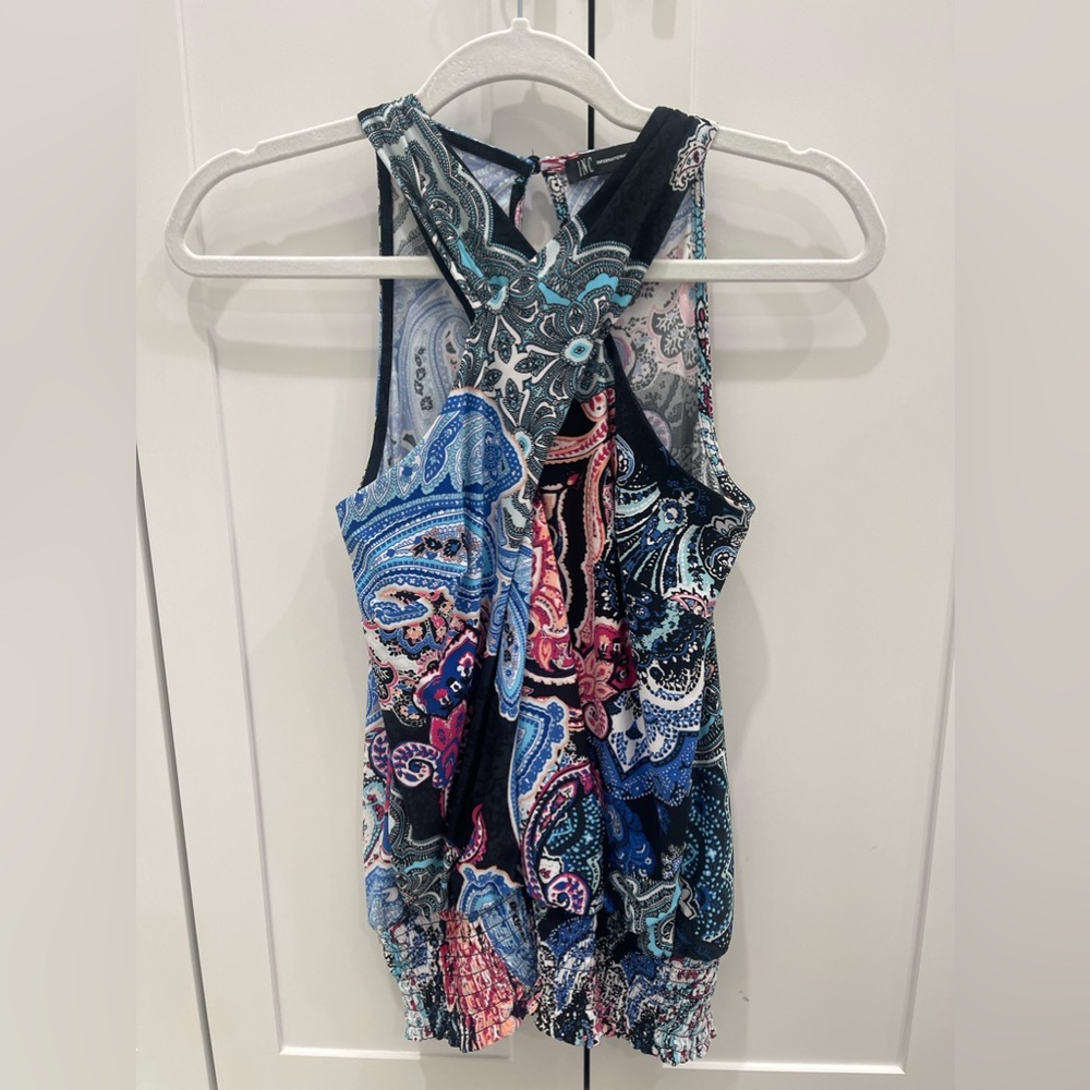 INC Cross Front Top Beautiful Pattern Size S